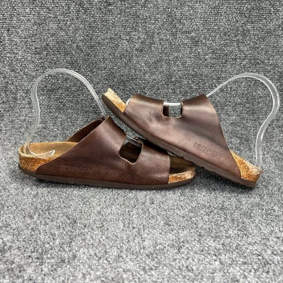 Birkenstock Arizona Sandals Women's Size 8 Brown Leather Buckle Slide Flip Flops - Picture 7 of 11